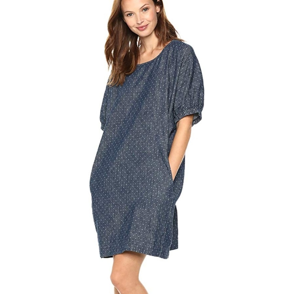 Lucky Brand Saturday Denim Poka Dot Dress